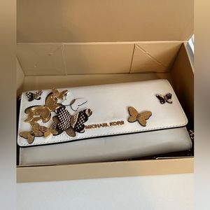 White/Multicolor Michael Kors butterfly Wallet
